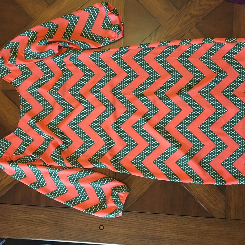 Women’s Orange/Green Dress Zippered Back Medium